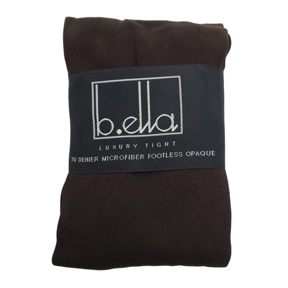 Microfiber Opaque Footless Tights Espresso SMALL B.ella Brigida Luxe Hosiery NWT - Picture 1 of 5